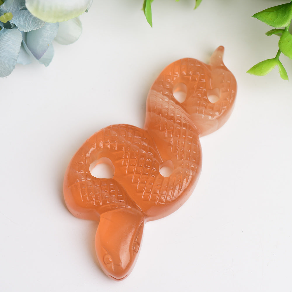 4.0 inch Hand Carved Crystal Snake Animal Figurine