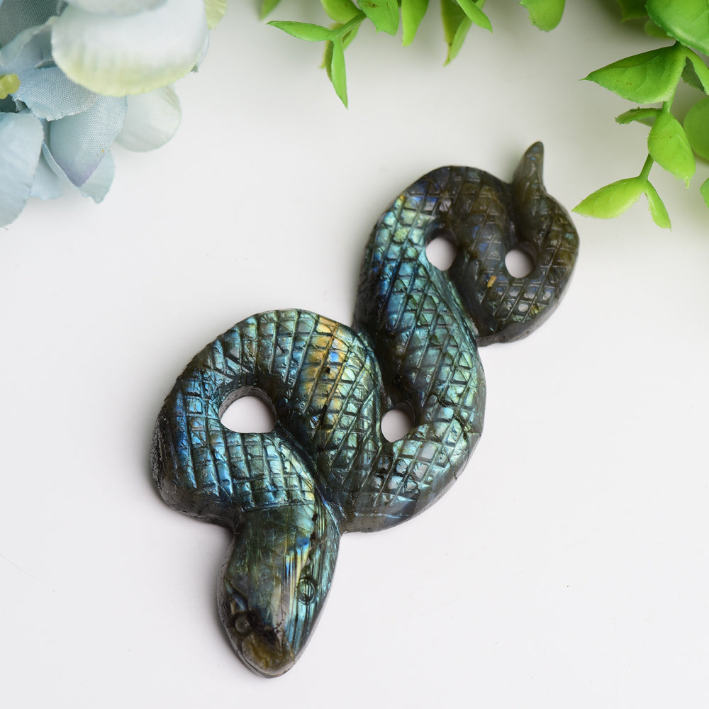 4.0 inch Hand Carved Crystal Snake Animal Figurine