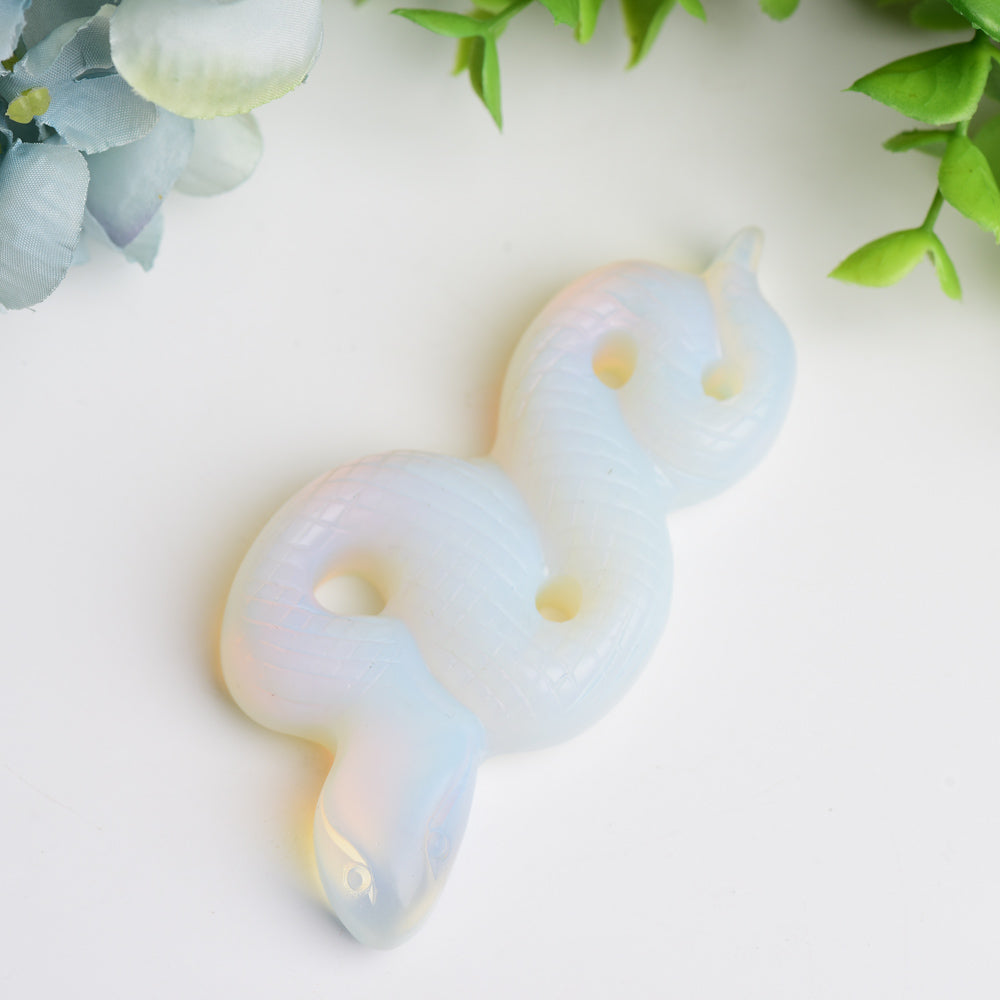 4.0 inch Hand Carved Crystal Snake Animal Figurine