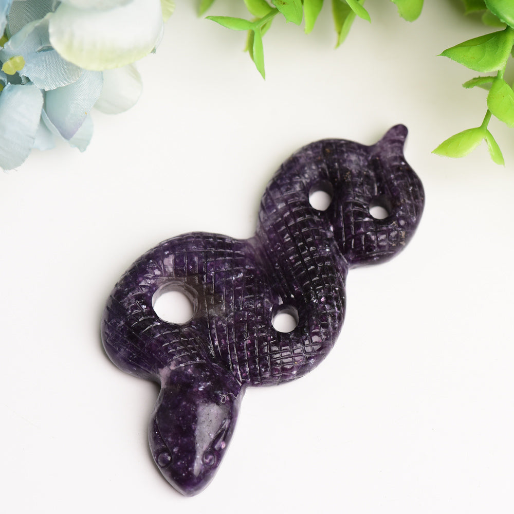 4.0 inch Hand Carved Crystal Snake Animal Figurine