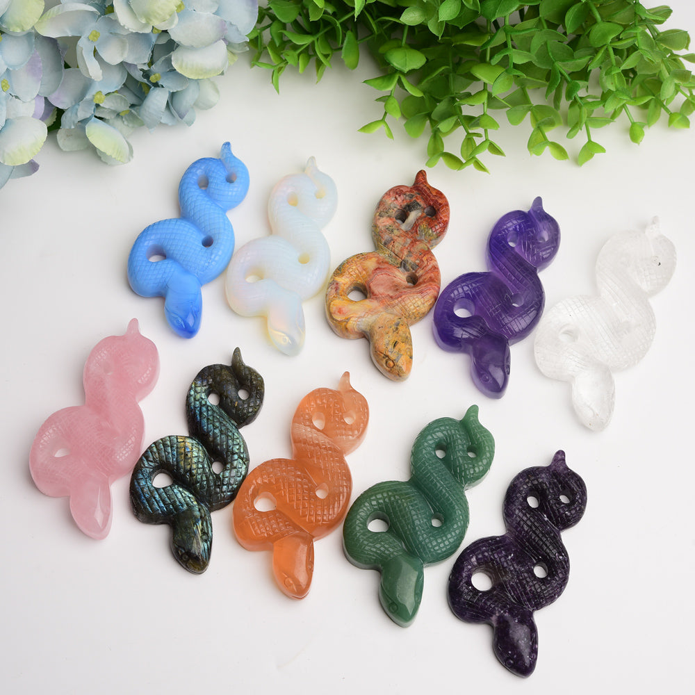 4.0 inch Hand Carved Crystal Snake Animal Figurine