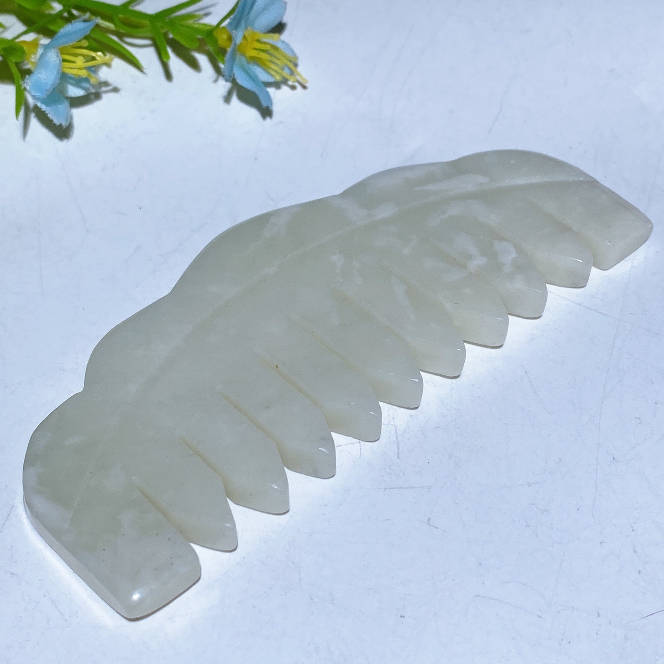 4.1 inch Jade Comb Crystal Carving Figurine for Healing