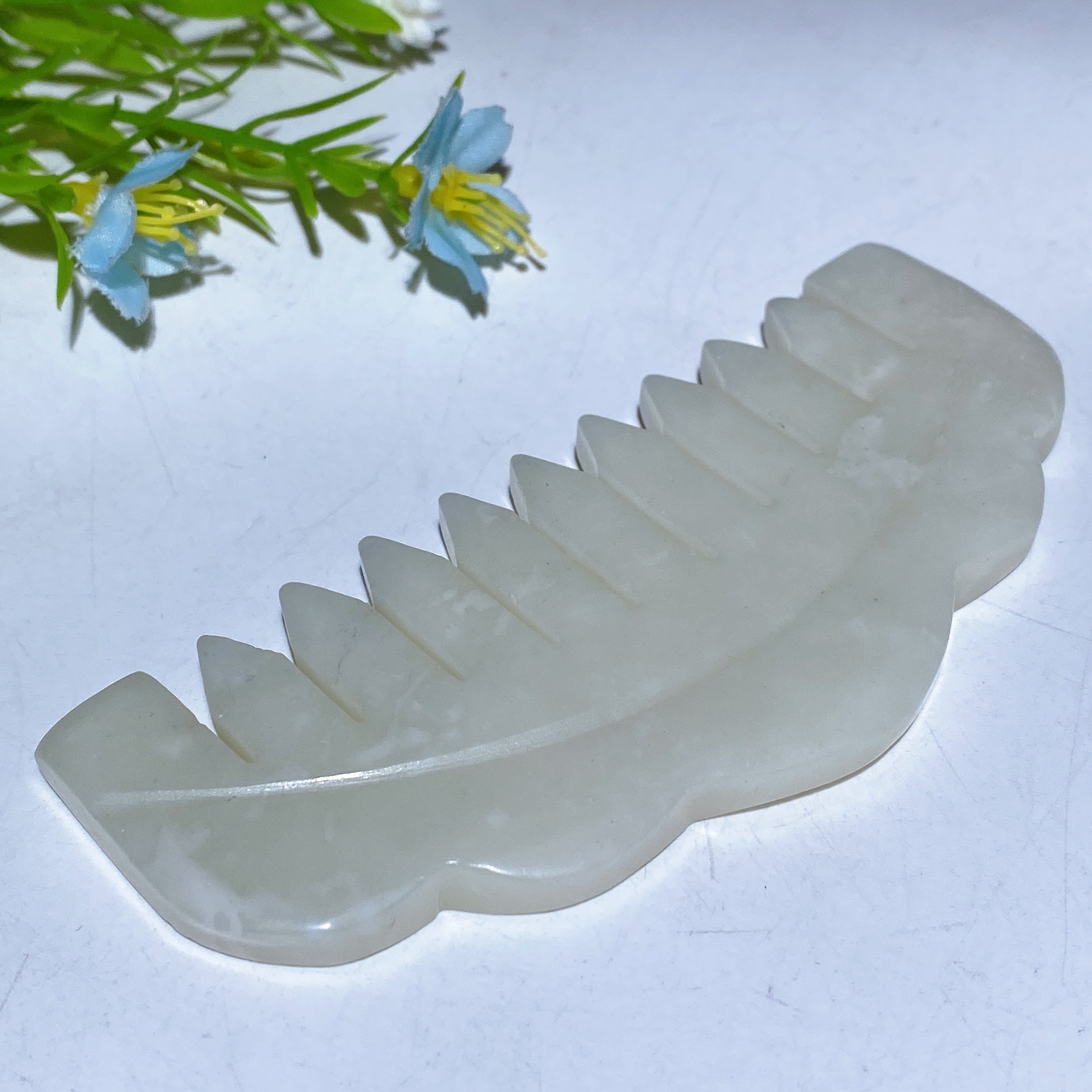 4.1 inch Jade Comb Crystal Carving Figurine for Healing