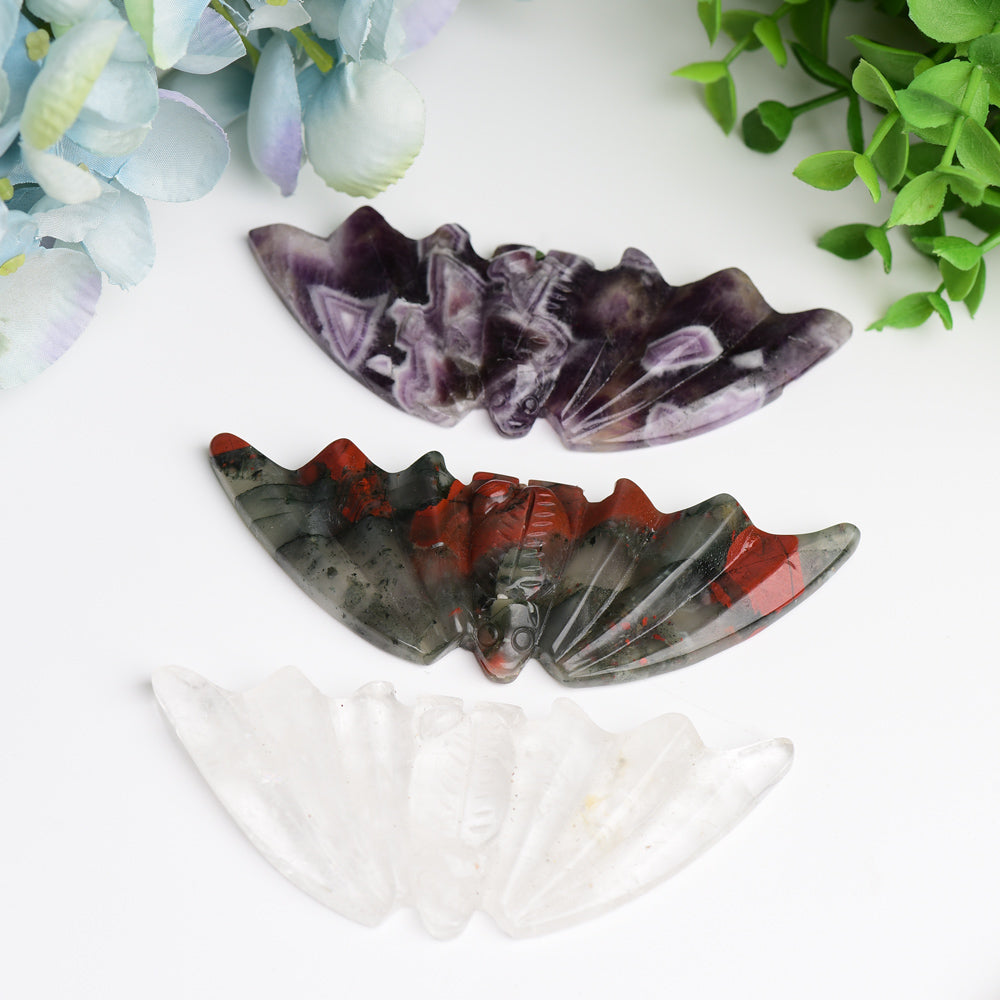 4.1 inch Mixed Crystal Bat Carving for Healing & Decor