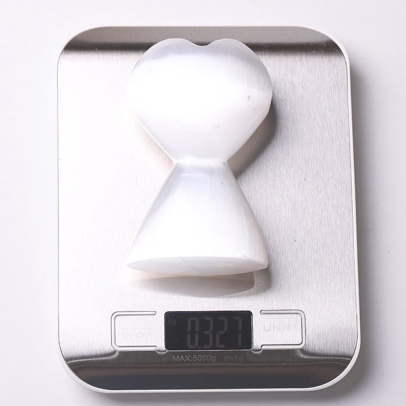 4.2" Healing Selenite Heart Shaped Crystal Tower