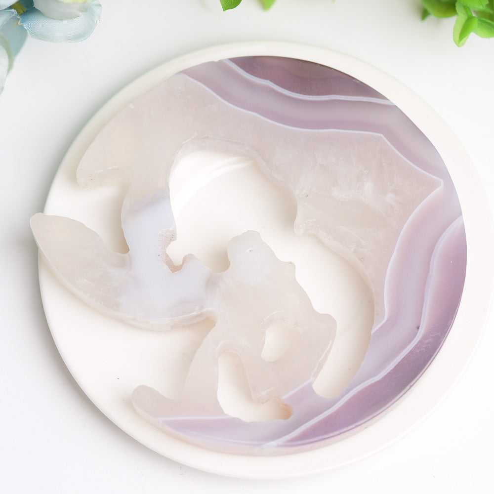 4.2 Inch Agate Moon Fairy Crystal Figurine Carving