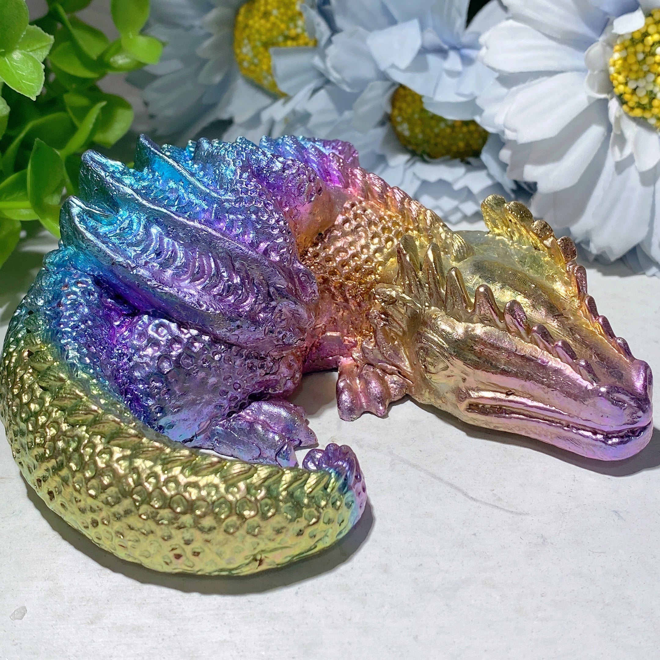 4.2 Inch Bismuth Dragon Crystal Carving for Healing