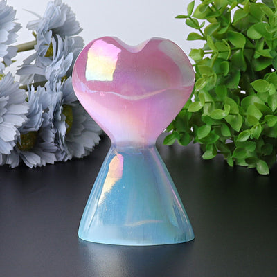 4.2 inch Selenite Heart Crystal Tower for Healing