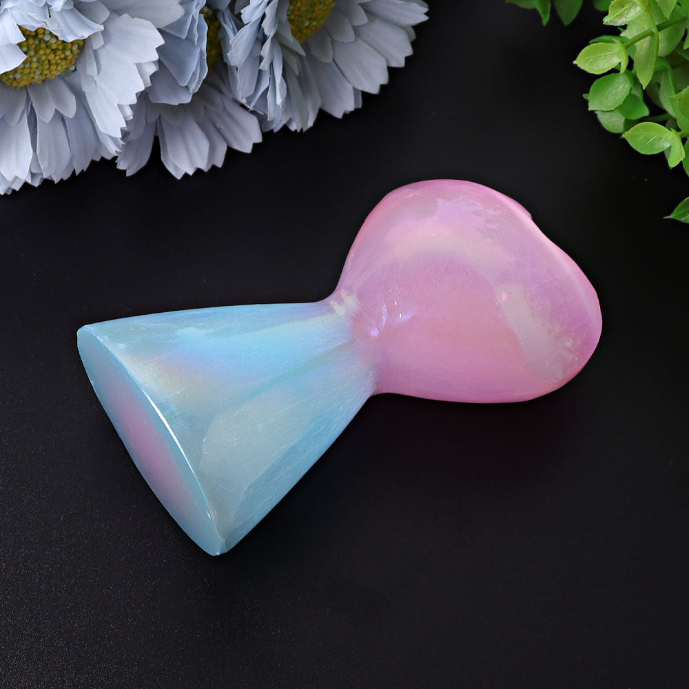 4.2 inch Selenite Heart Crystal Tower for Healing