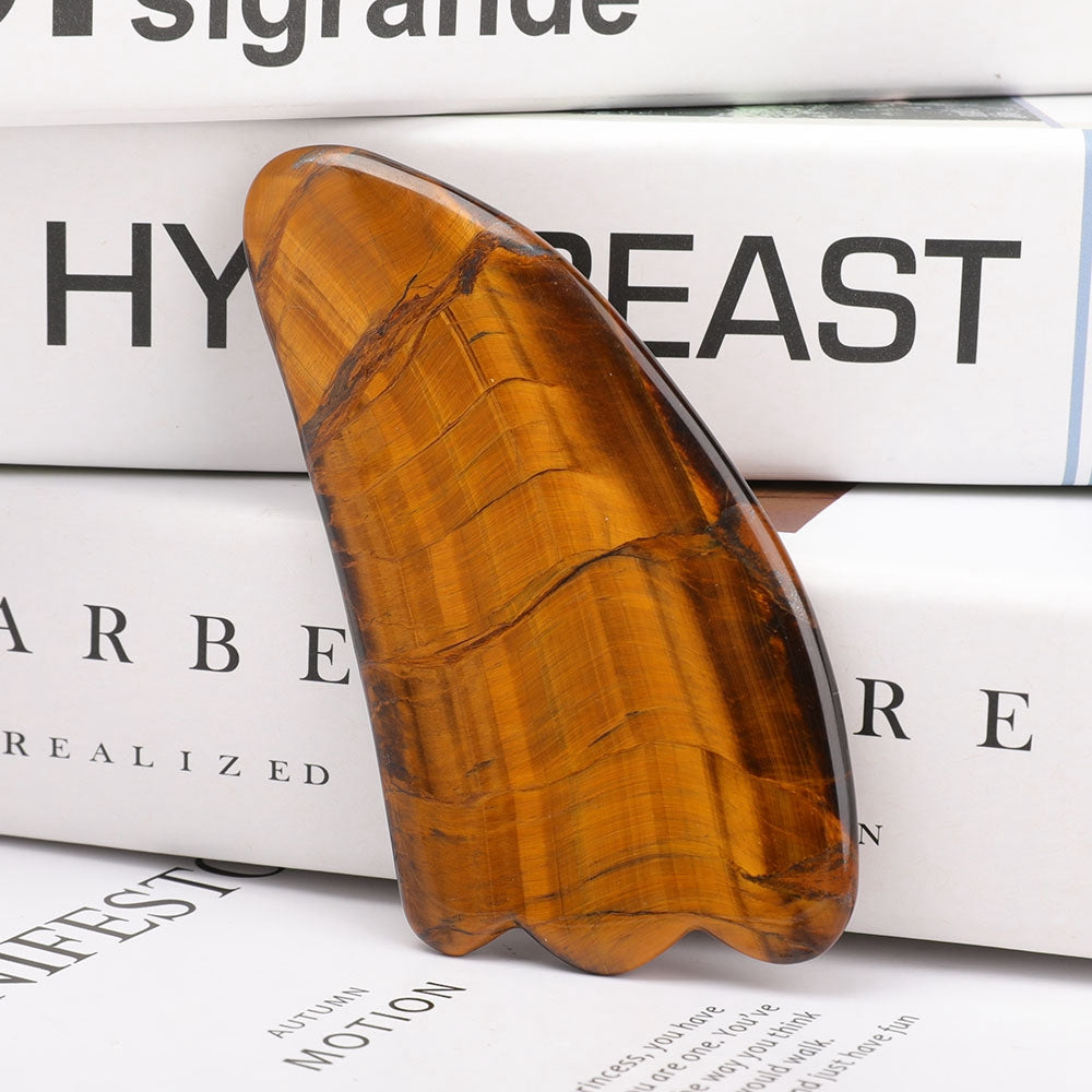 4.2 inch Tiger Eye Guasha Board for Face Healing