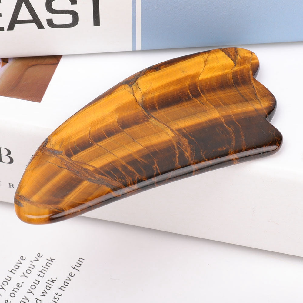 4.2 inch Tiger Eye Guasha Board for Face Healing