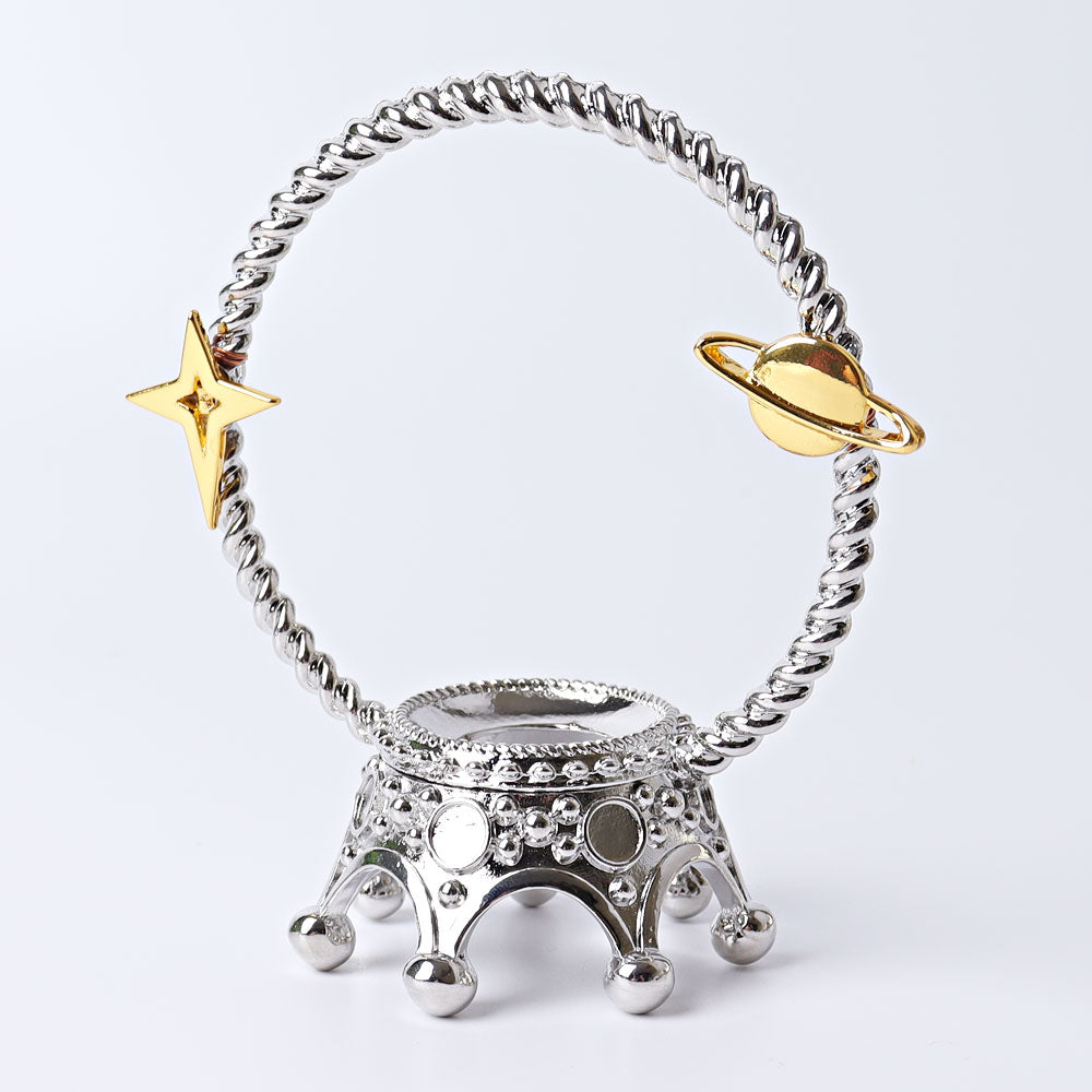 4.3 inch Metal Crown Crystal Display Stand