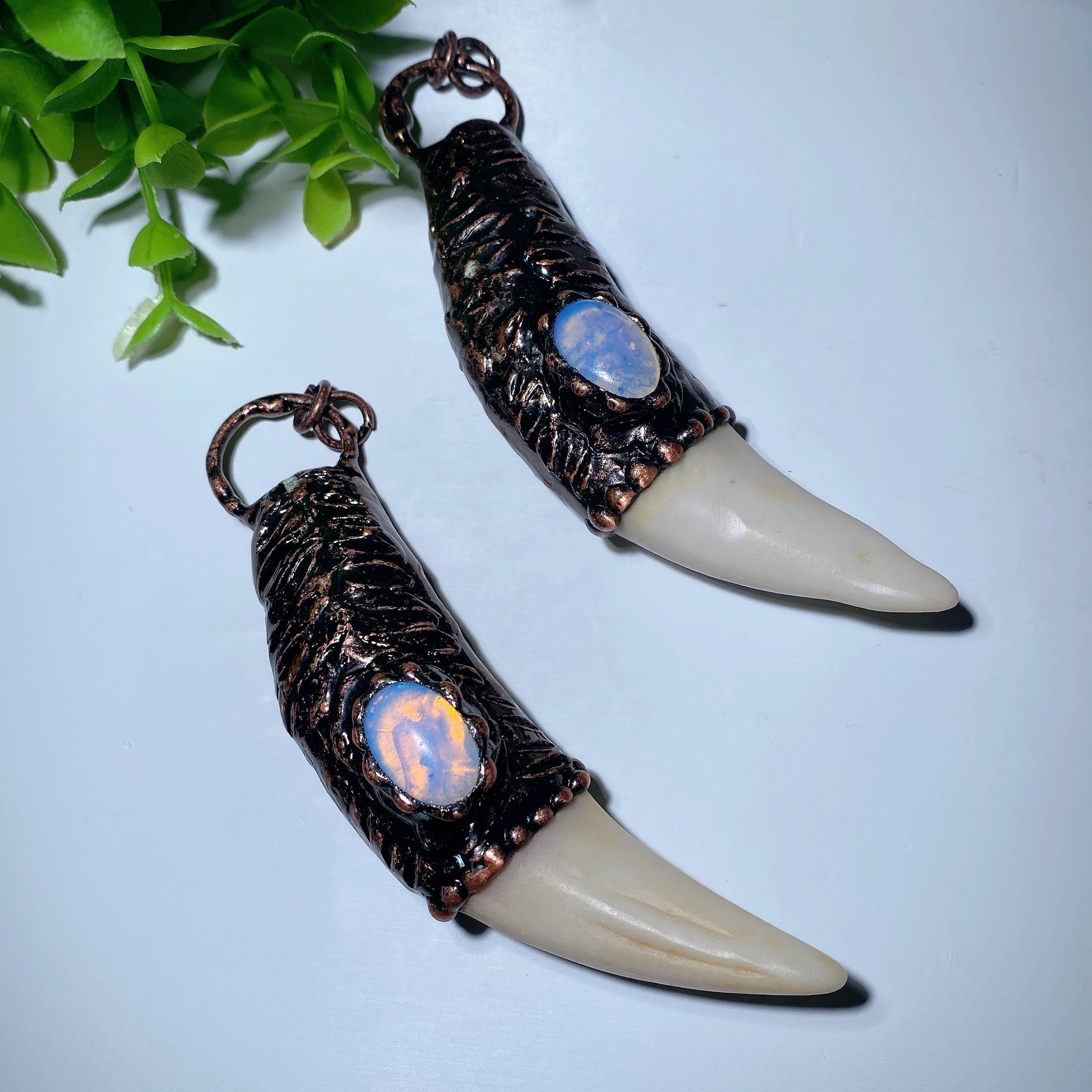 4.3 inch Tiger Tooth Opalite Pendant for Healing