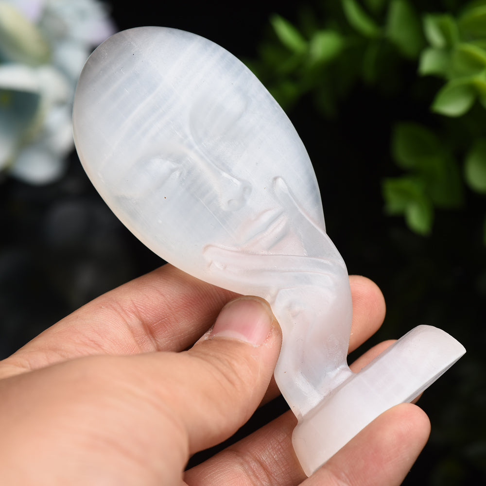 4.4 inch Selenite Lady Face Crystal Specimen