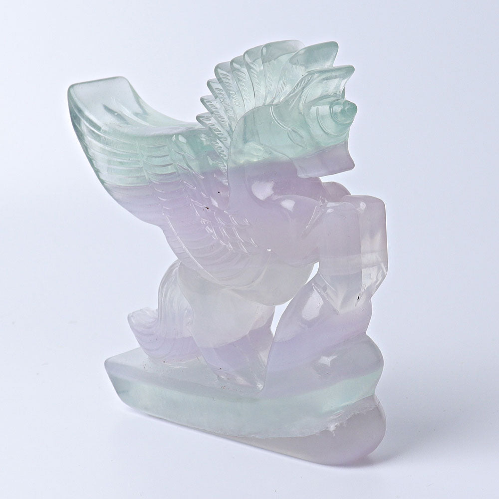 4.5" Fluorite Unicorn Crystal Animal Carving 4 Inches