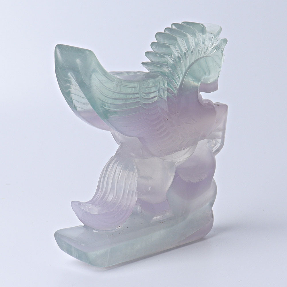 4.5" Fluorite Unicorn Crystal Animal Carving 4 Inches