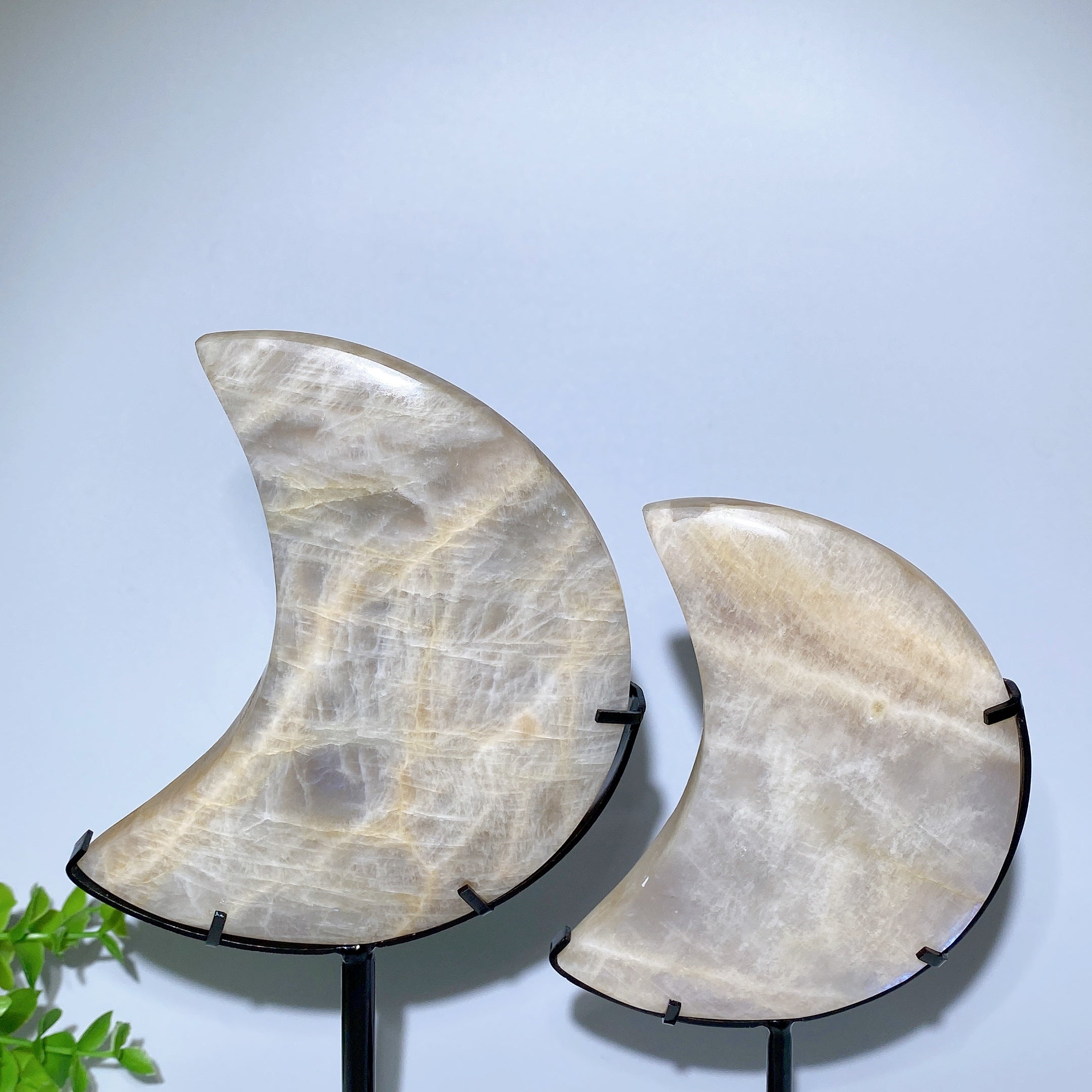 4-5 Inch Blue Flash Moon Crystal Carving for Healing