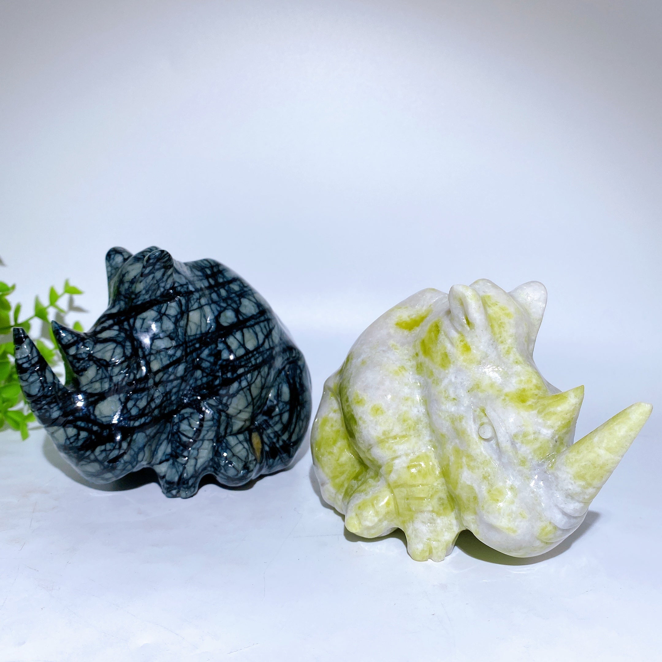 4.5 Inch Jade Rhinoceros Figurine for Spiritual Healing