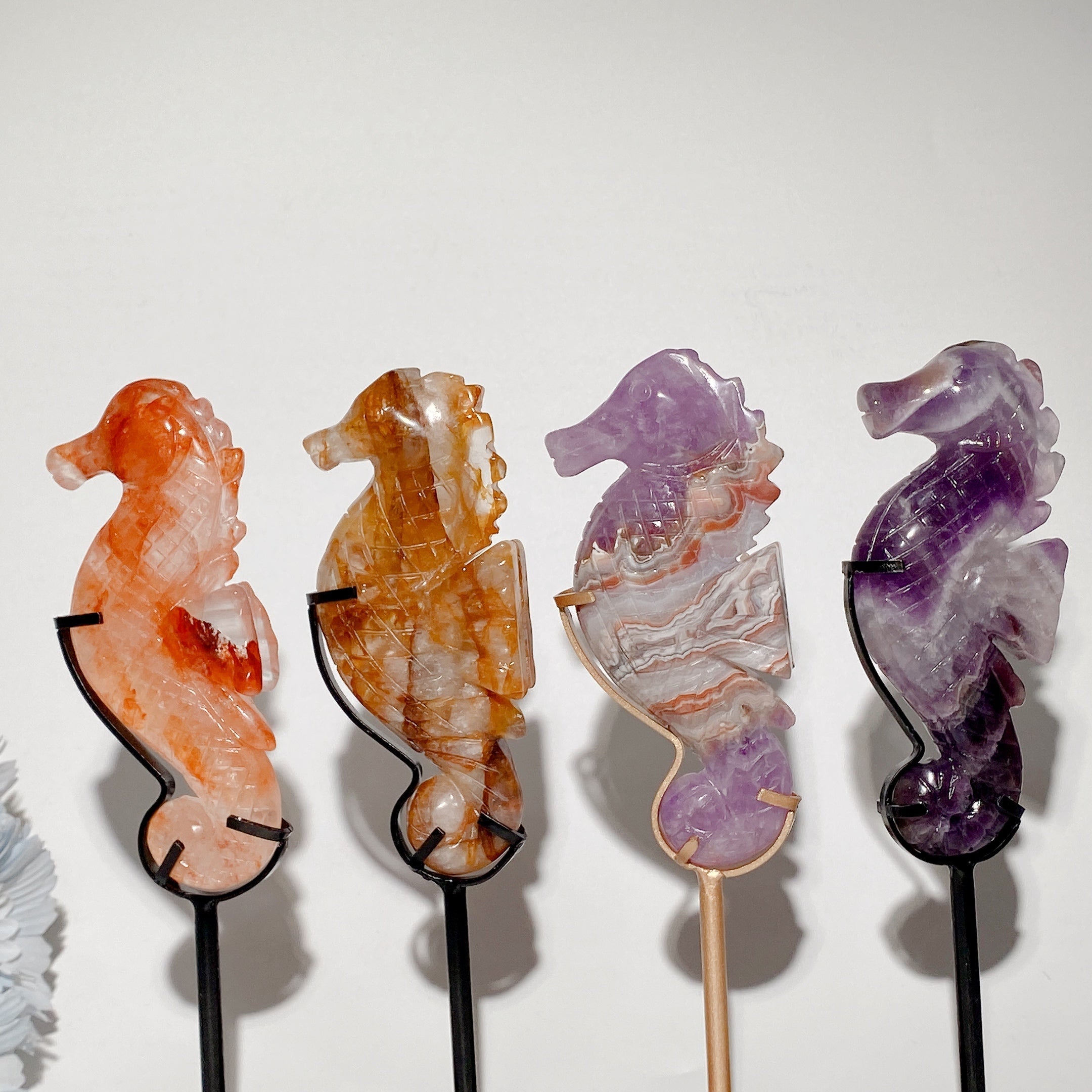 4.5-inch Mixed Crystal Seahorse Figurine for Spiritual Healing