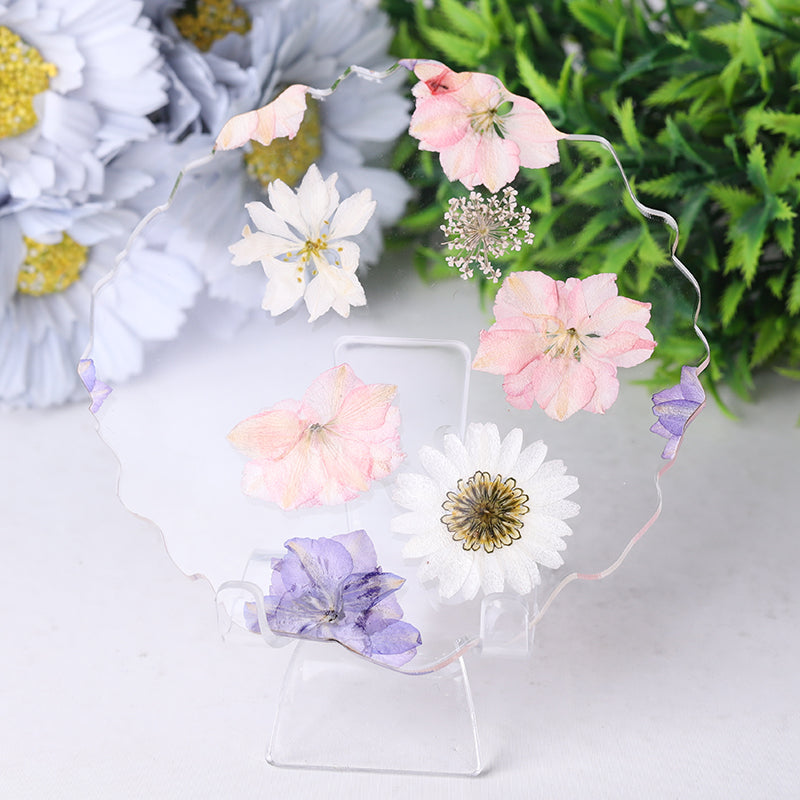 4.5-Inch Resin Flower Decor Plate Coaster for Tableware