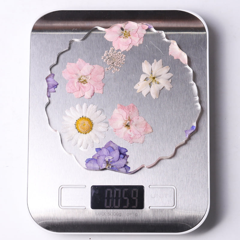 4.5-Inch Resin Flower Decor Plate Coaster for Tableware