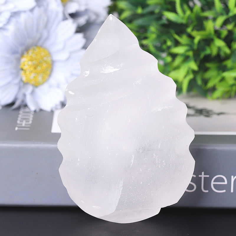 4.5 inch Selenite Shell Candle Holder for Meditation