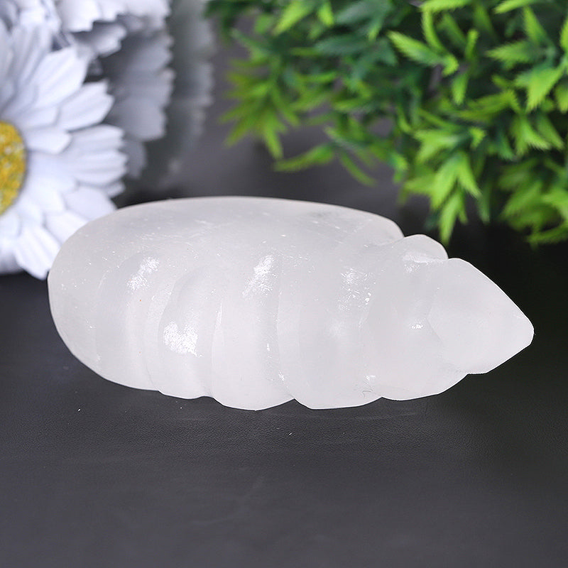 4.5 inch Selenite Shell Candle Holder for Meditation