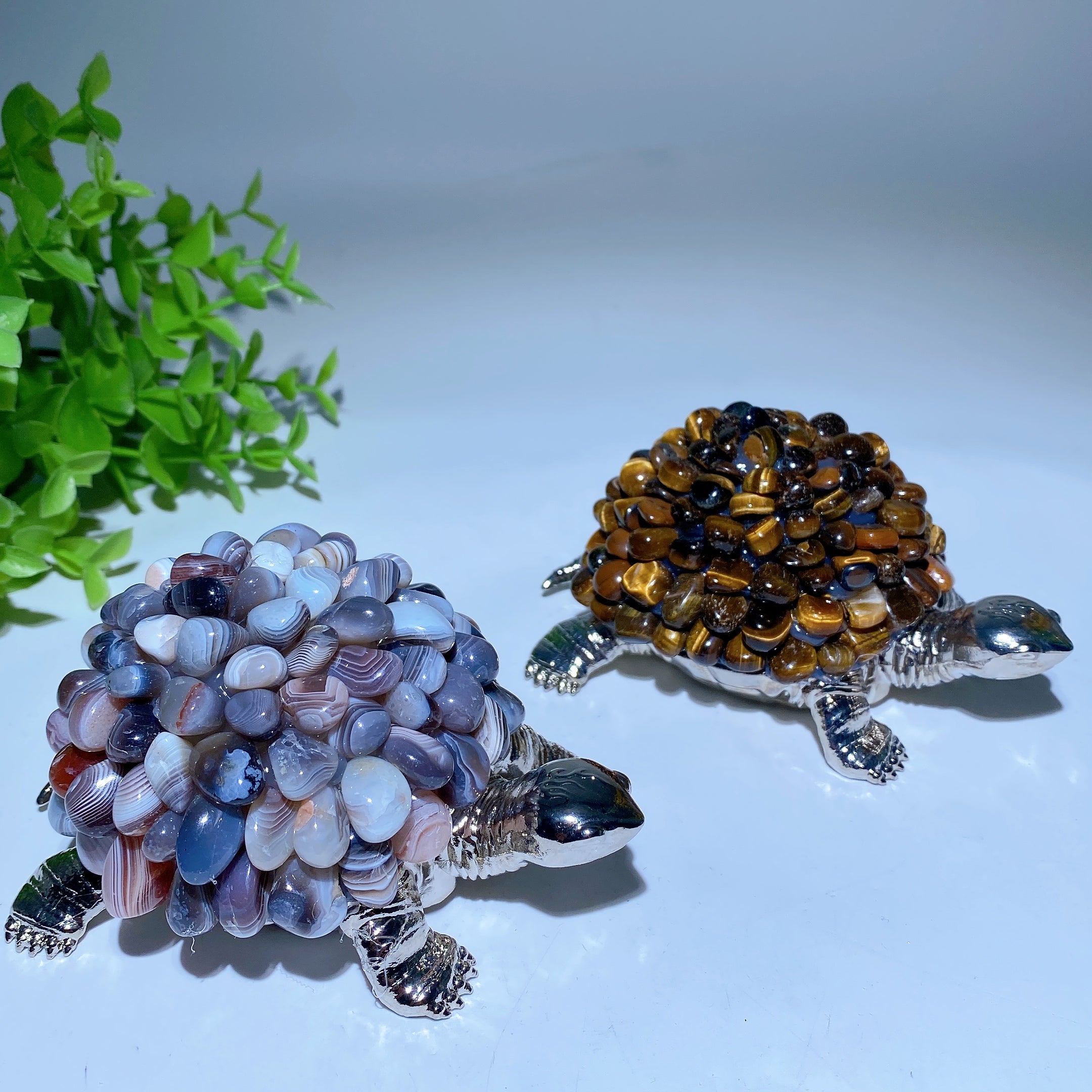 4.5" Mixed Crystal Animal Figurine | Healing Turtle Carving