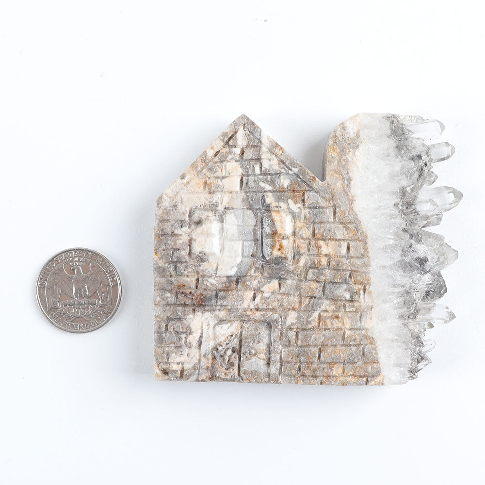 4.5in Crystal Cluster House Stone Carving