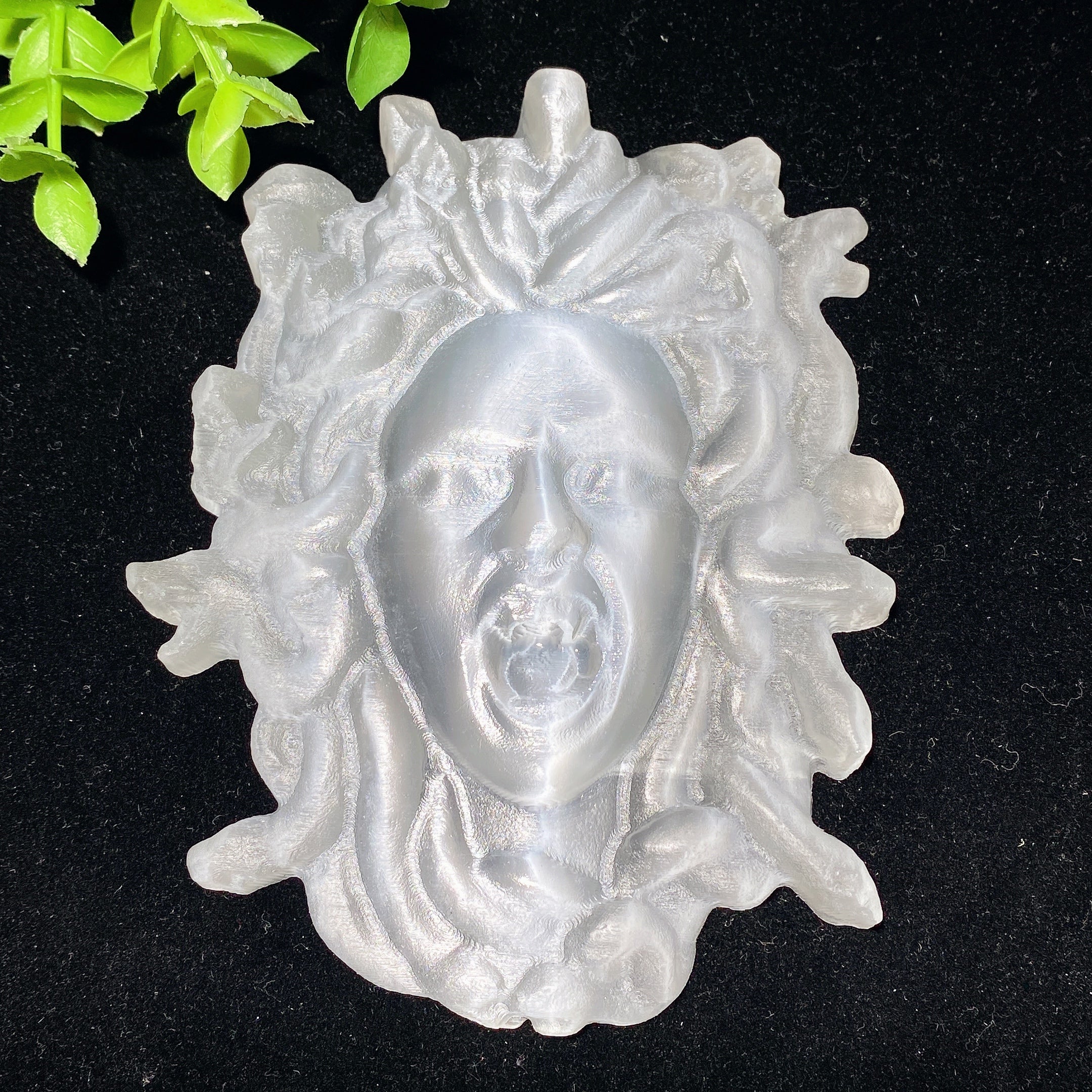 4.6-inch Selenite Medusa Crystal Figurine Carving
