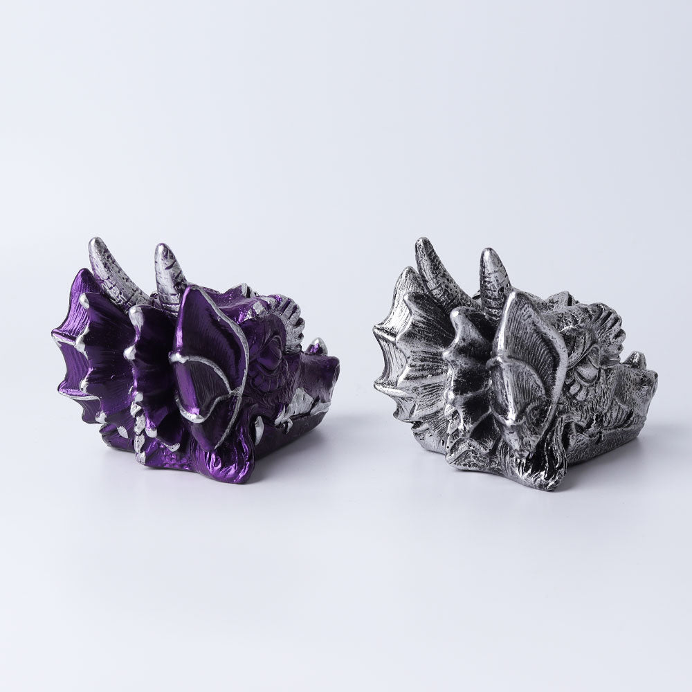 4.7" Resin Chinese Dragon Figurine Stand for Feng Shui