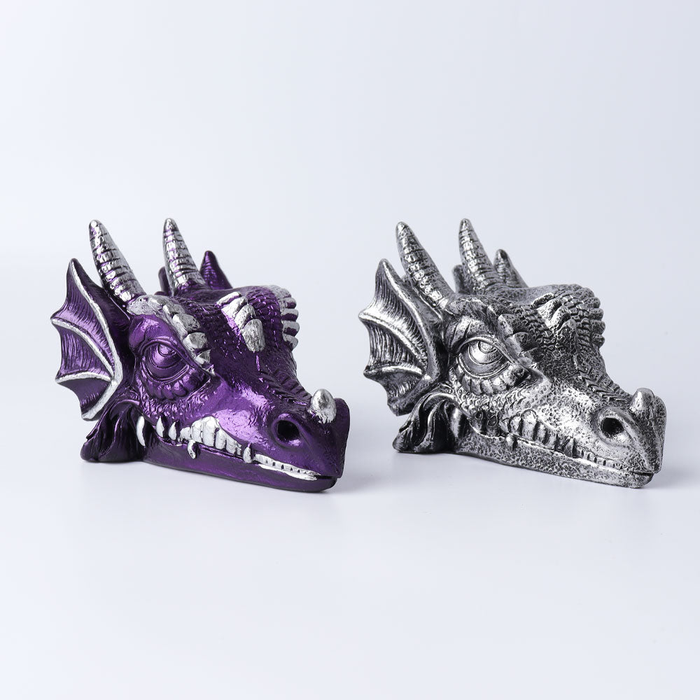 4.7" Resin Chinese Dragon Figurine Stand for Feng Shui