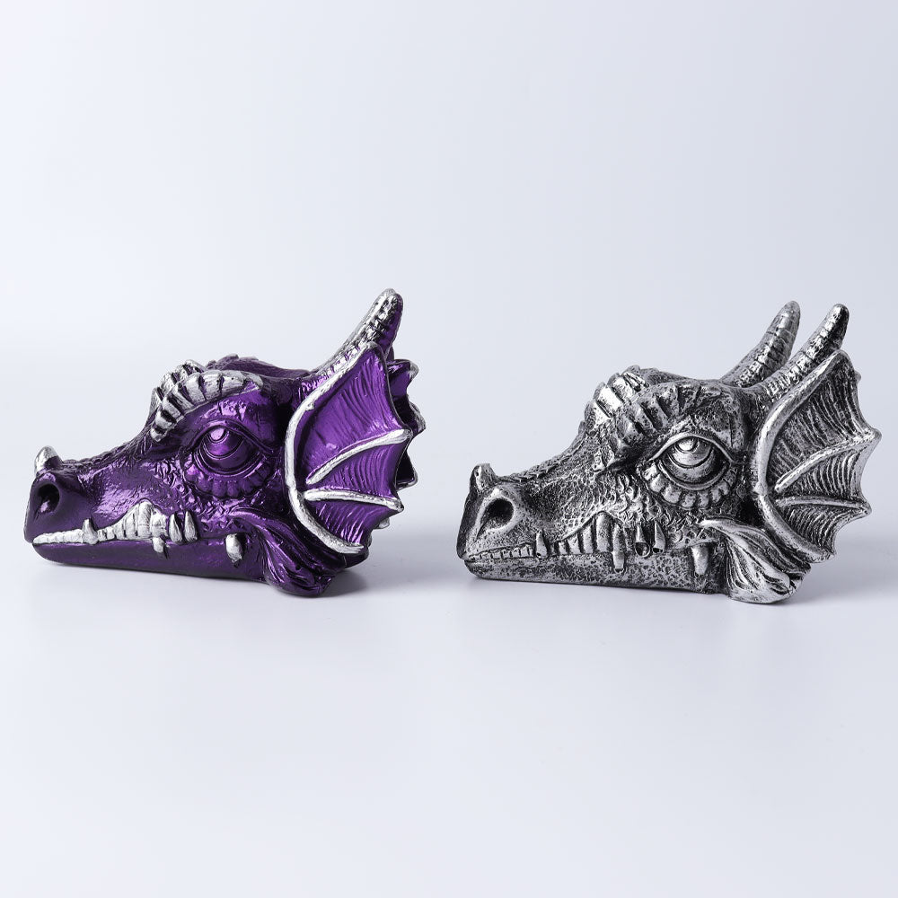 4.7" Resin Chinese Dragon Figurine Stand for Feng Shui