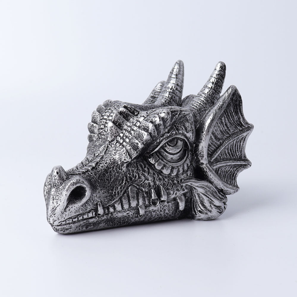 4.7" Resin Chinese Dragon Figurine Stand for Feng Shui