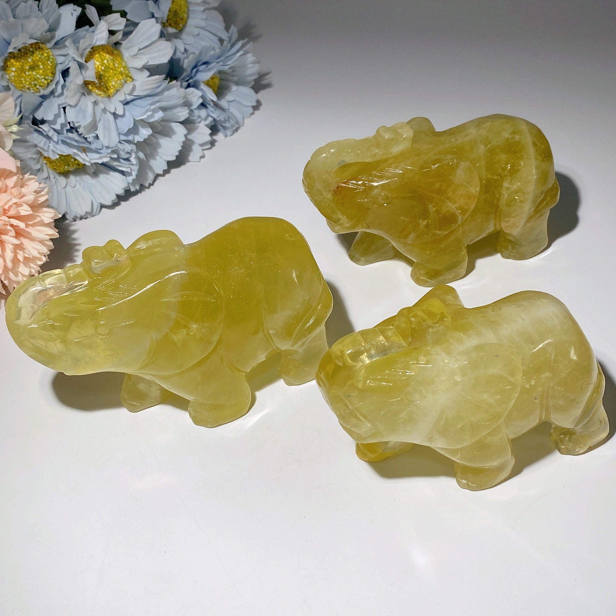 4.8 Inch Citrine Crystal Elephant for Healing & Prosperity