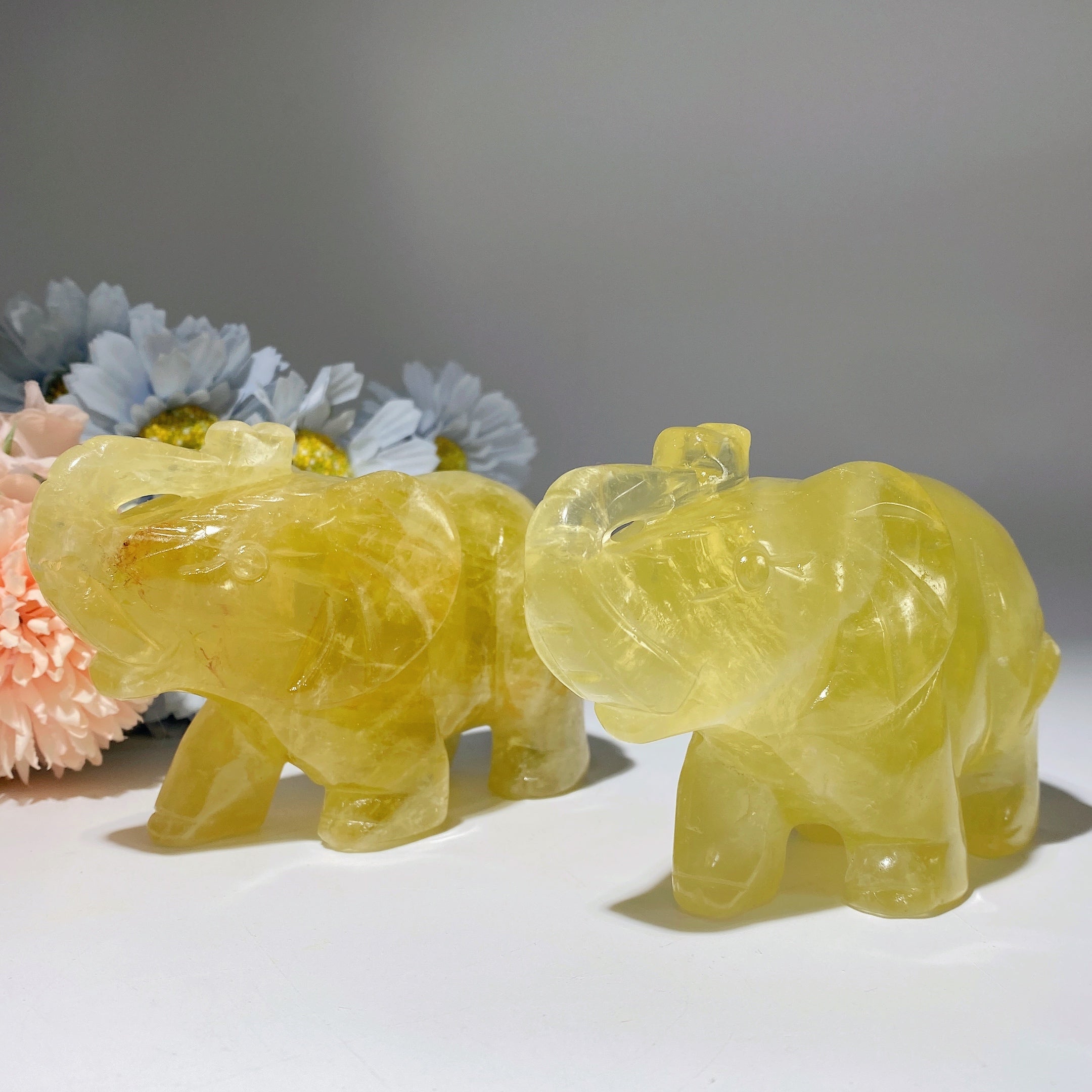 4.8 Inch Citrine Crystal Elephant for Healing & Prosperity