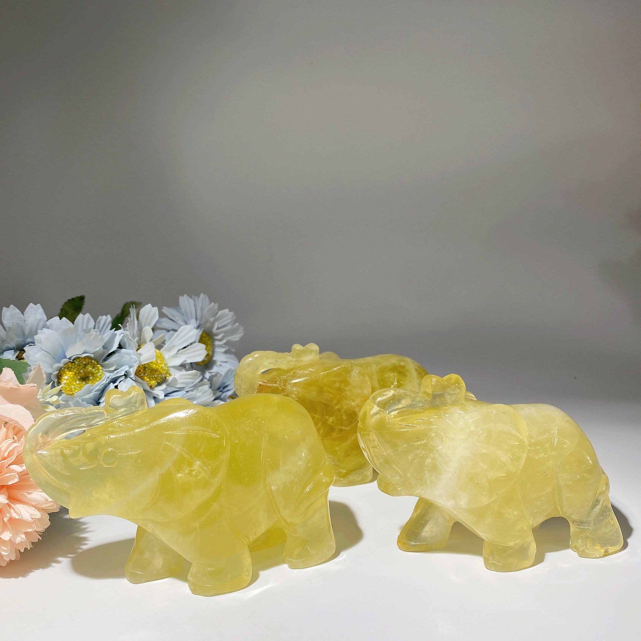 4.8 Inch Citrine Crystal Elephant for Healing & Prosperity