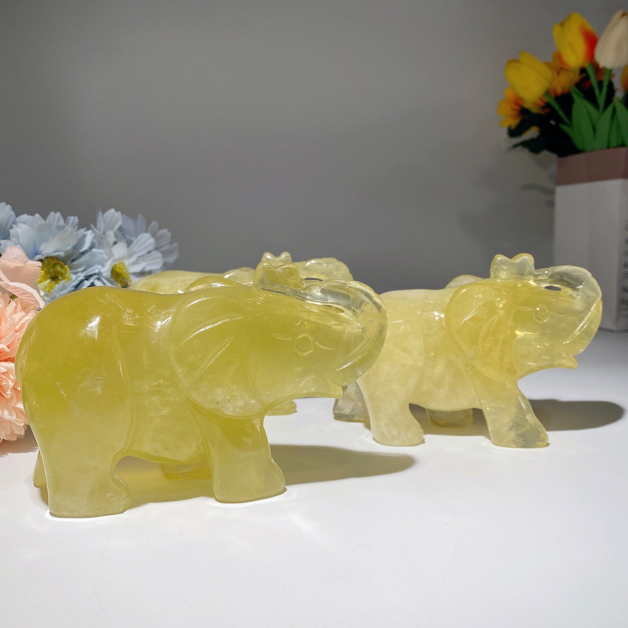 4.8 Inch Citrine Crystal Elephant for Healing & Prosperity