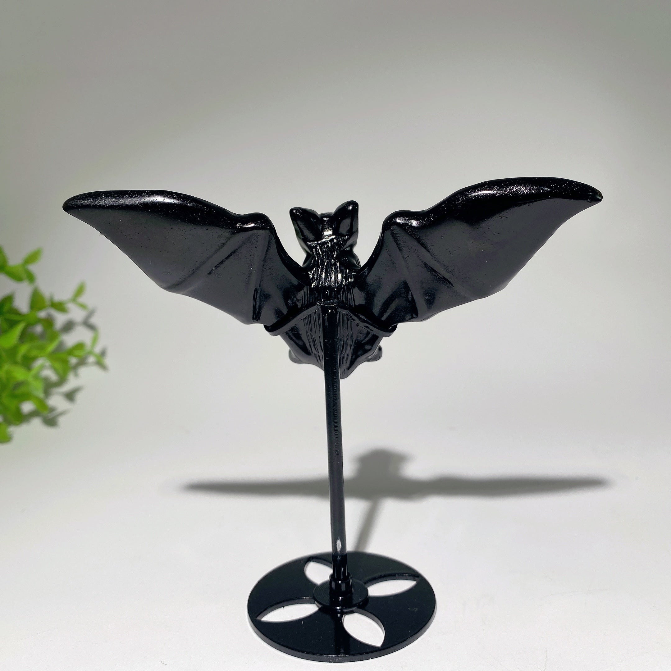 4.8 Inch Obsidian Yooperlite Bat Carving for Healing