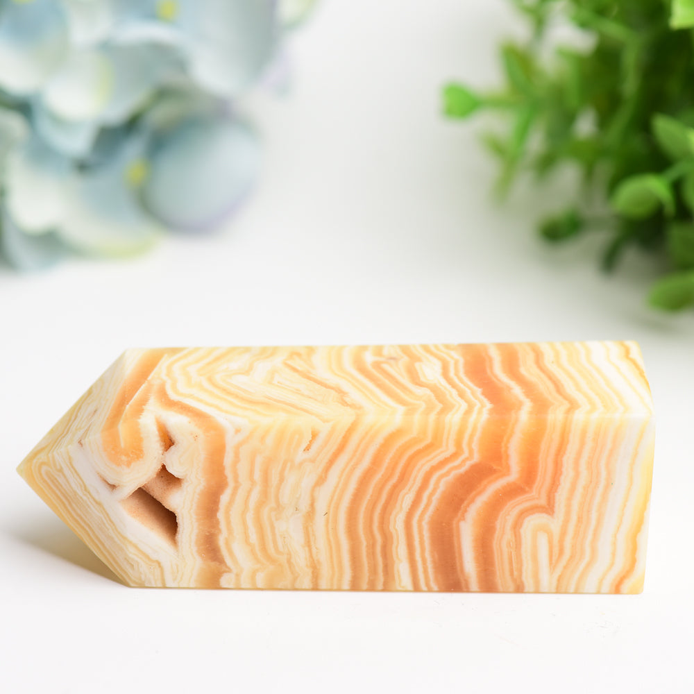 4-8 Inch Orange Calcite Healing Crystal Tower