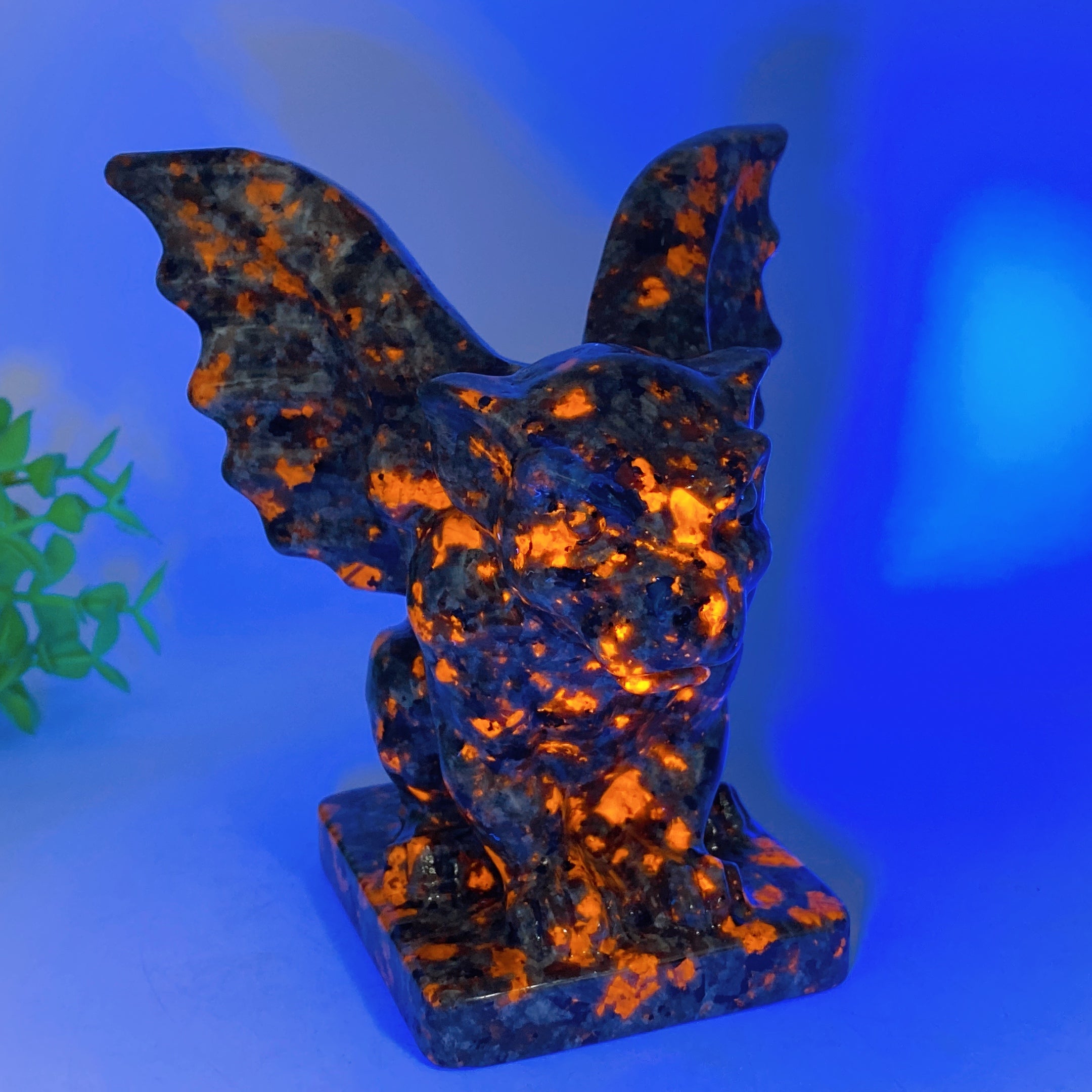 4.9" UV Reactive Yooperlite Gargoyle Crystal Figurine