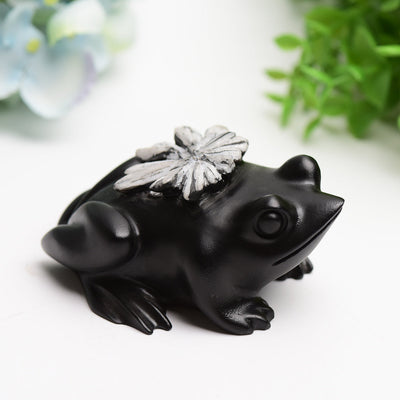 4-inch Ammonite Frog Crystal Carving for Healing