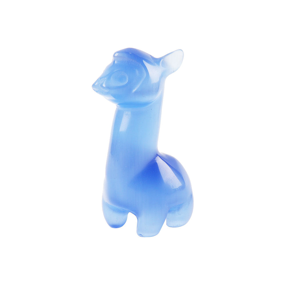 4-inch Carved Cat Eye Crystal Alpaca Figurine