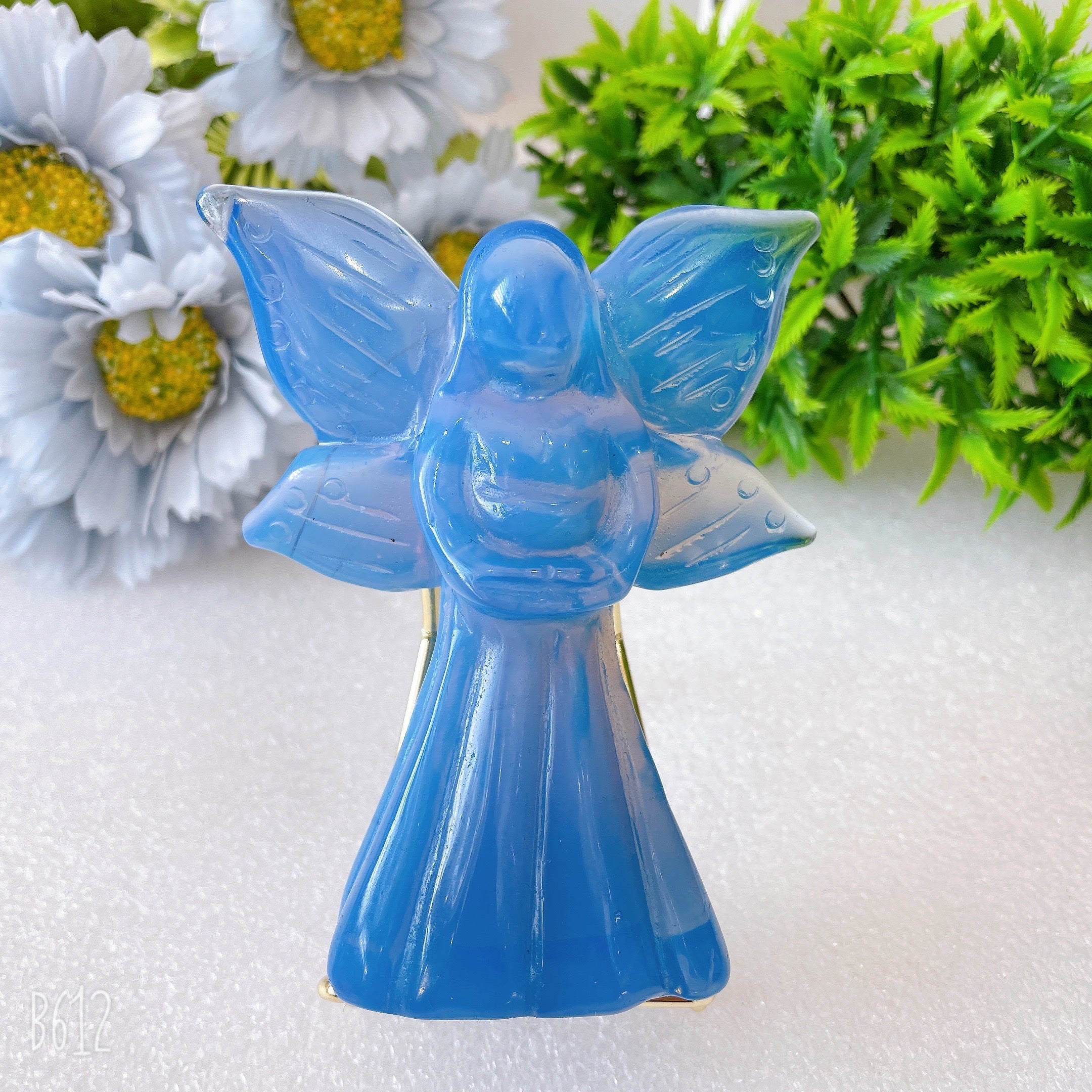 4-Inch Crystal Angel Carvings for Healing & Meditation