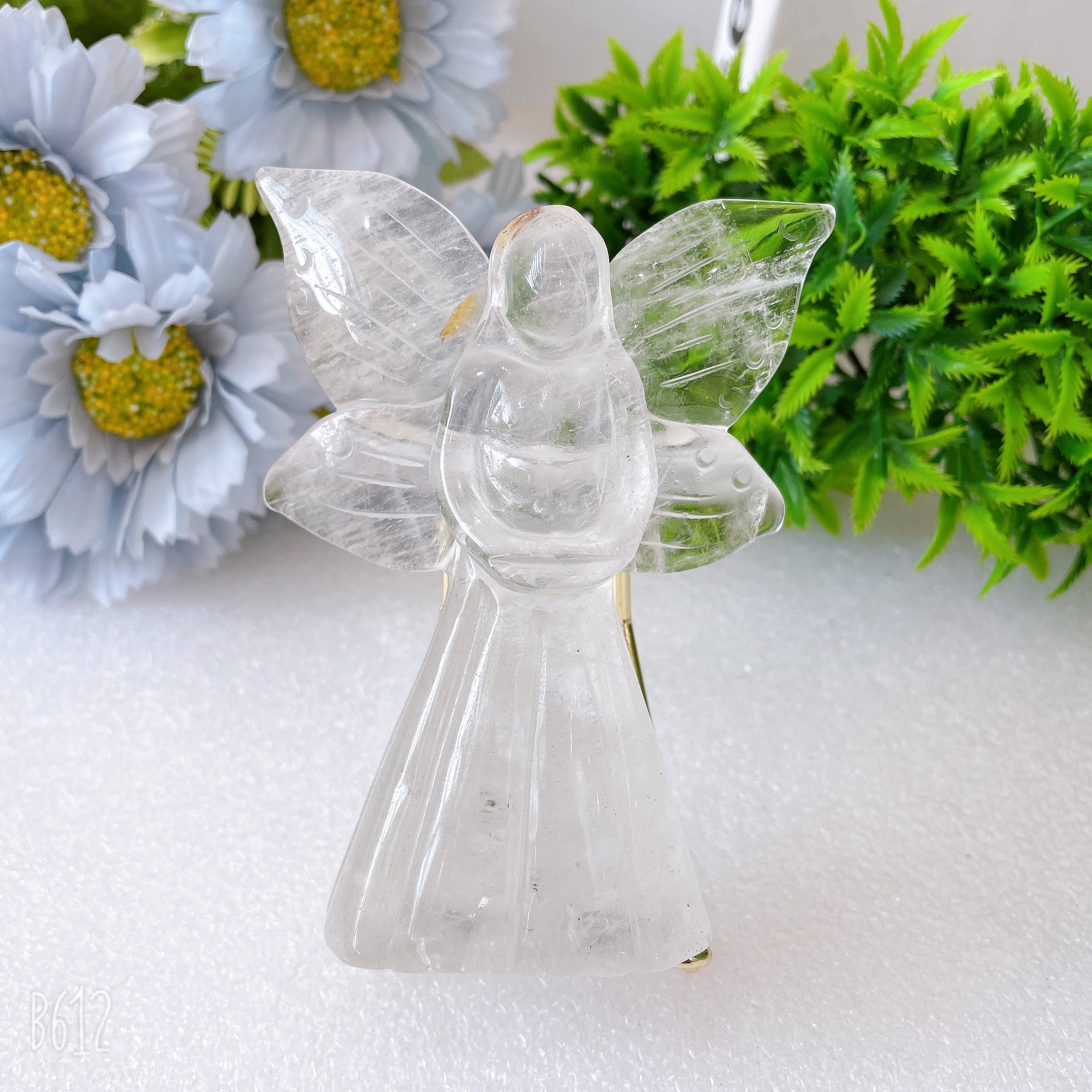 4-Inch Crystal Angel Carvings for Healing & Meditation