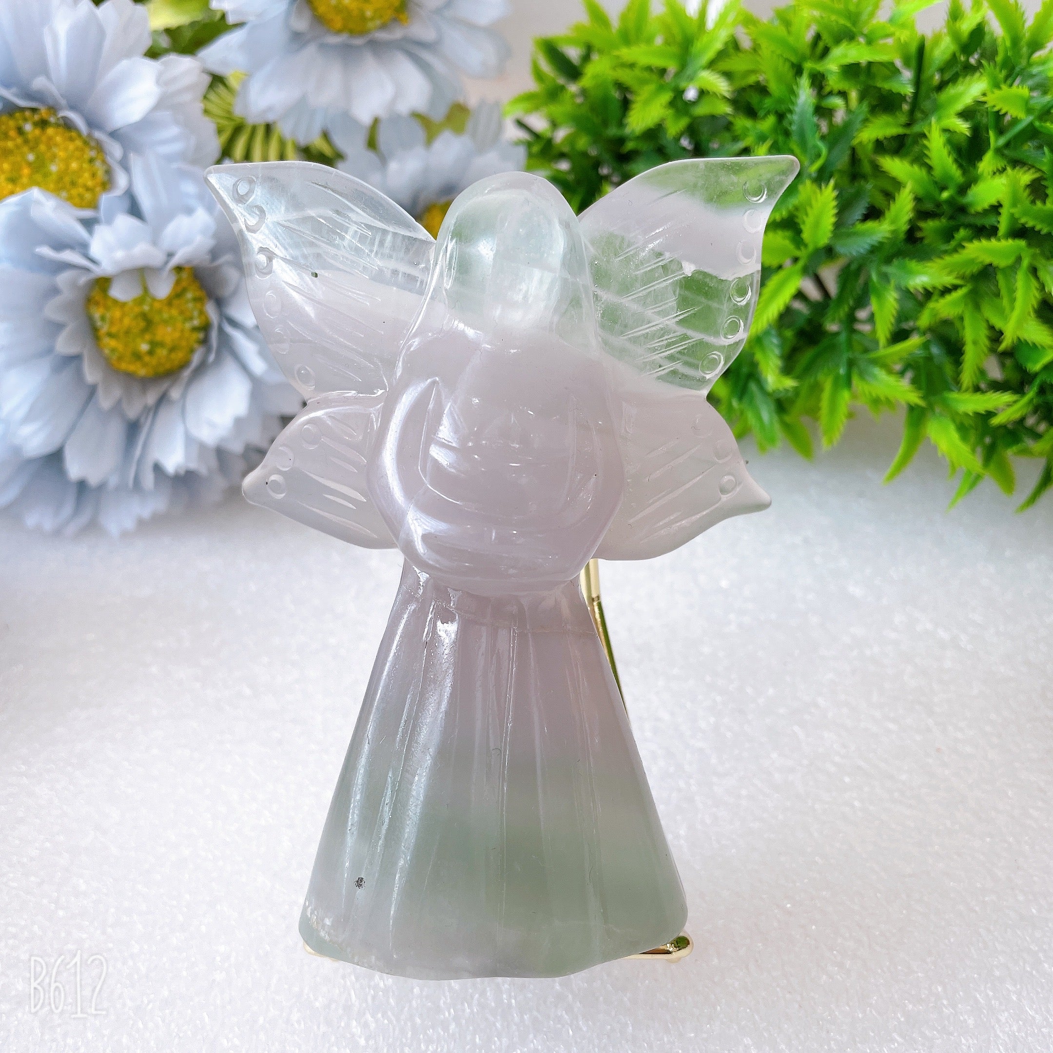 4-Inch Crystal Angel Carvings for Healing & Meditation