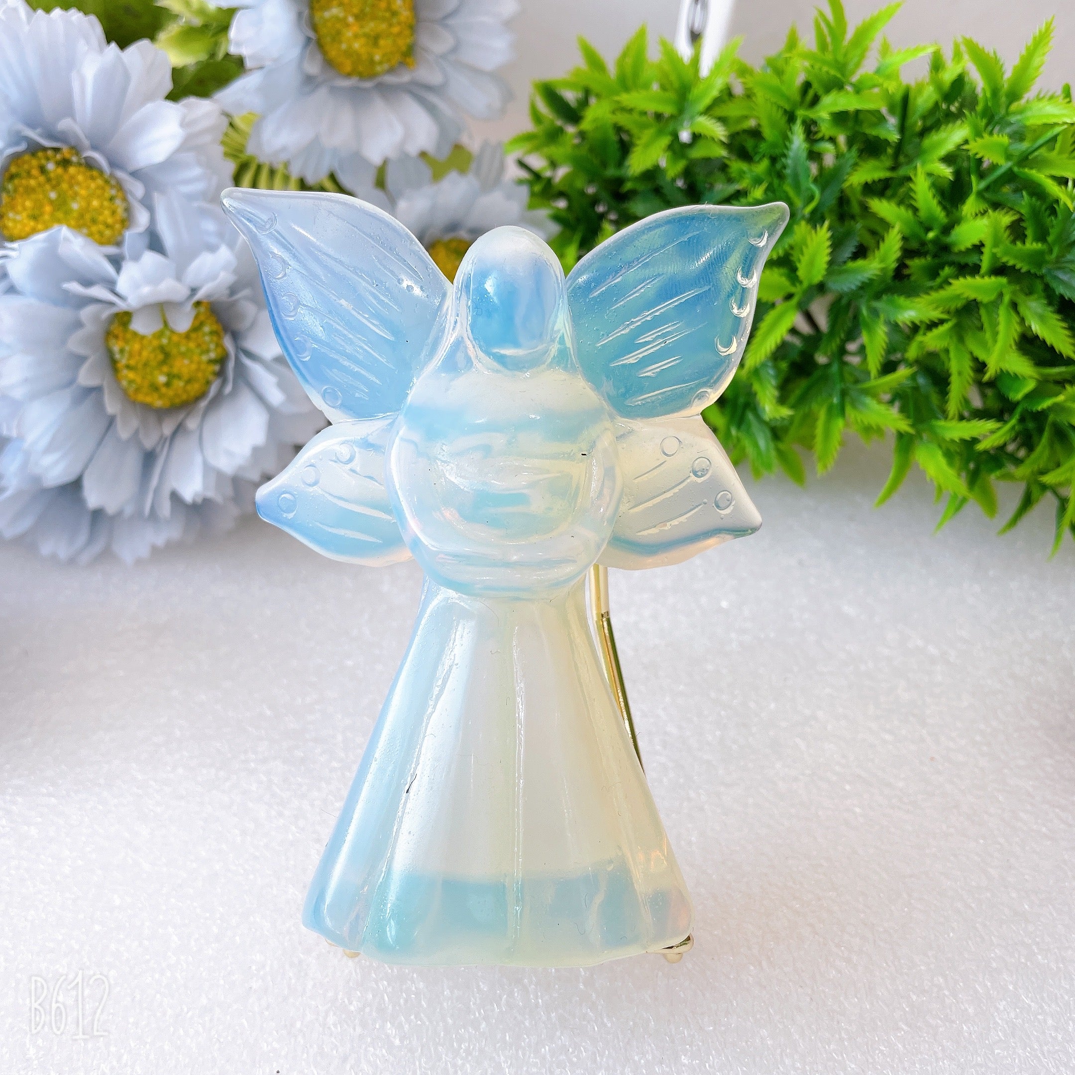 4-Inch Crystal Angel Carvings for Healing & Meditation