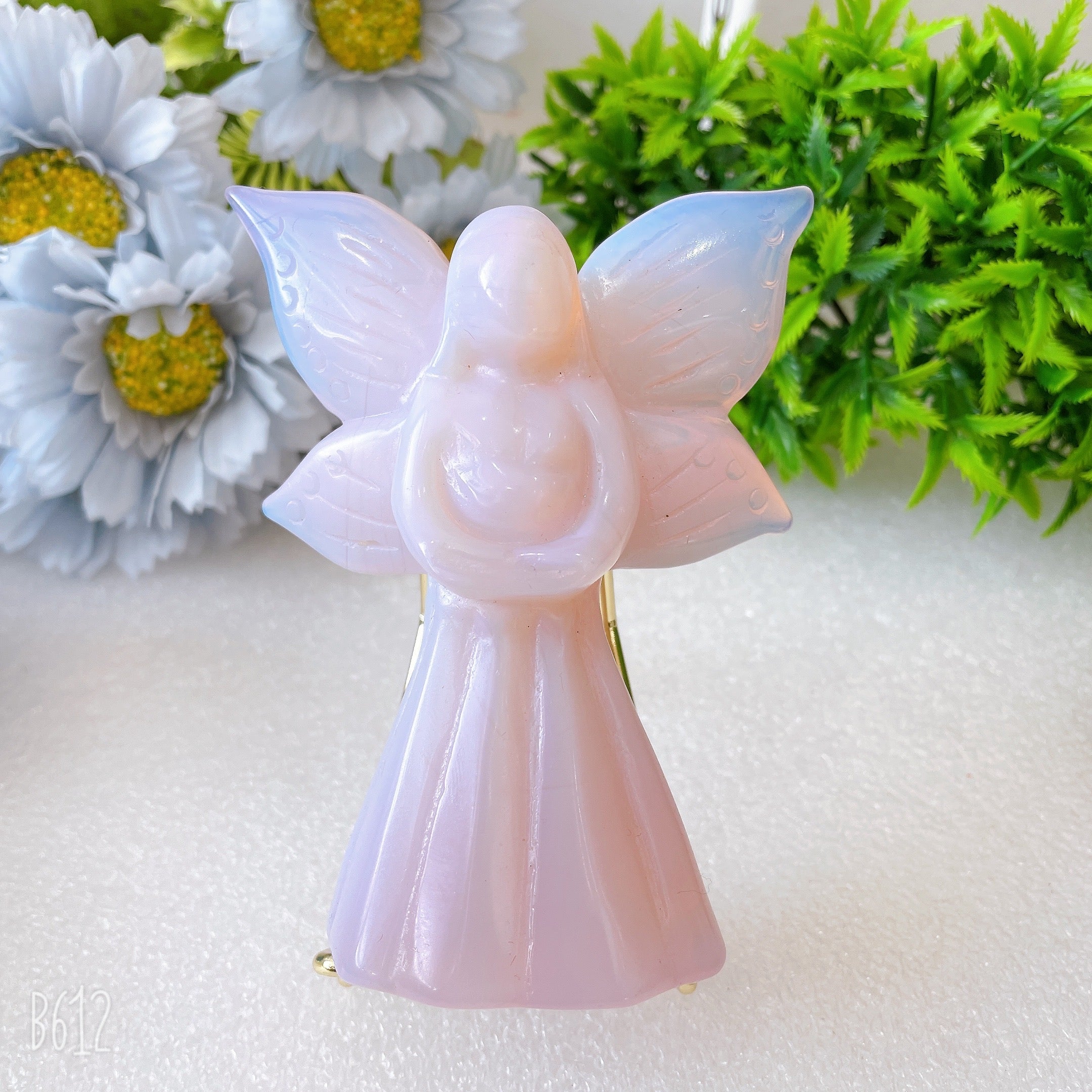 4-Inch Crystal Angel Carvings for Healing & Meditation
