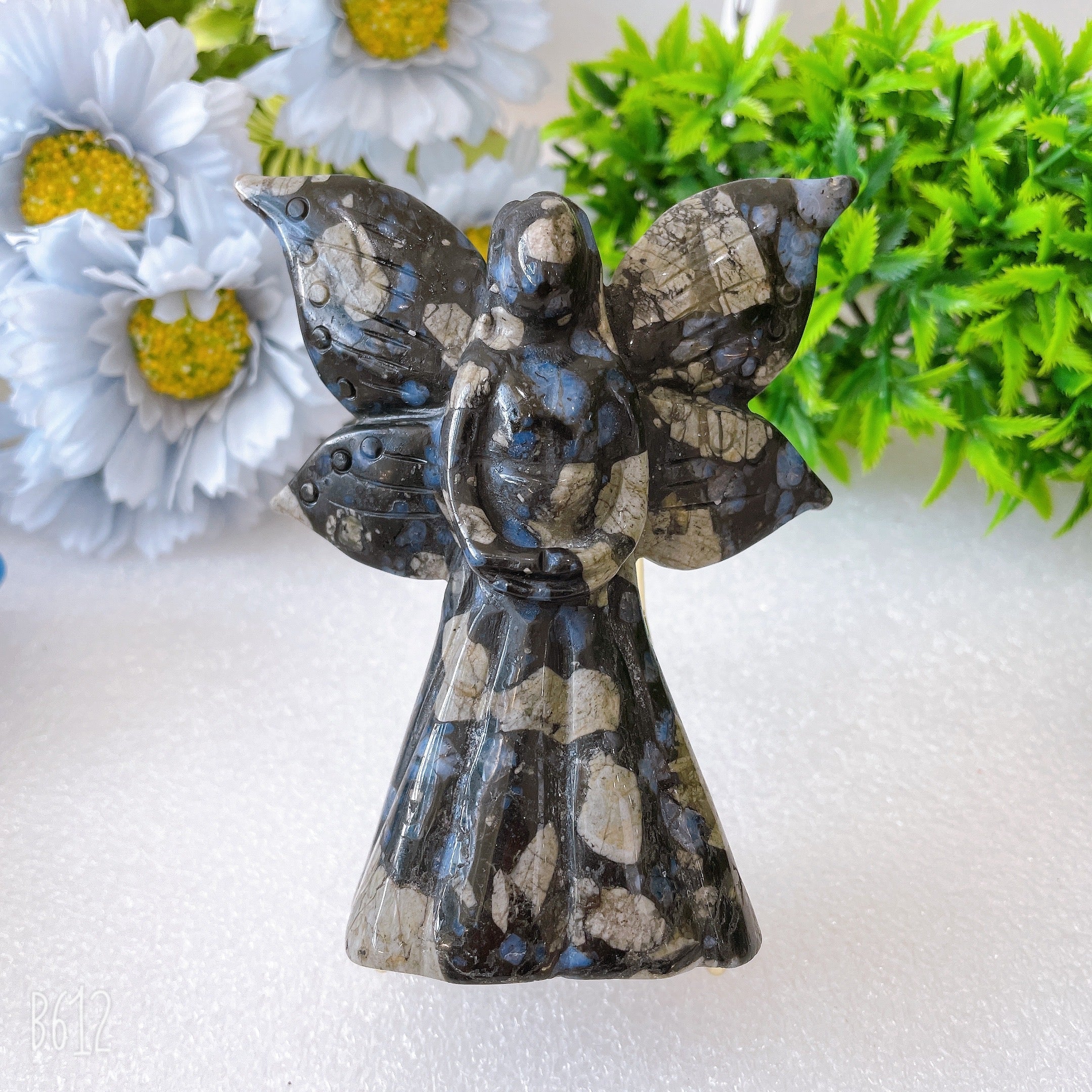 4-Inch Crystal Angel Carvings for Healing & Meditation