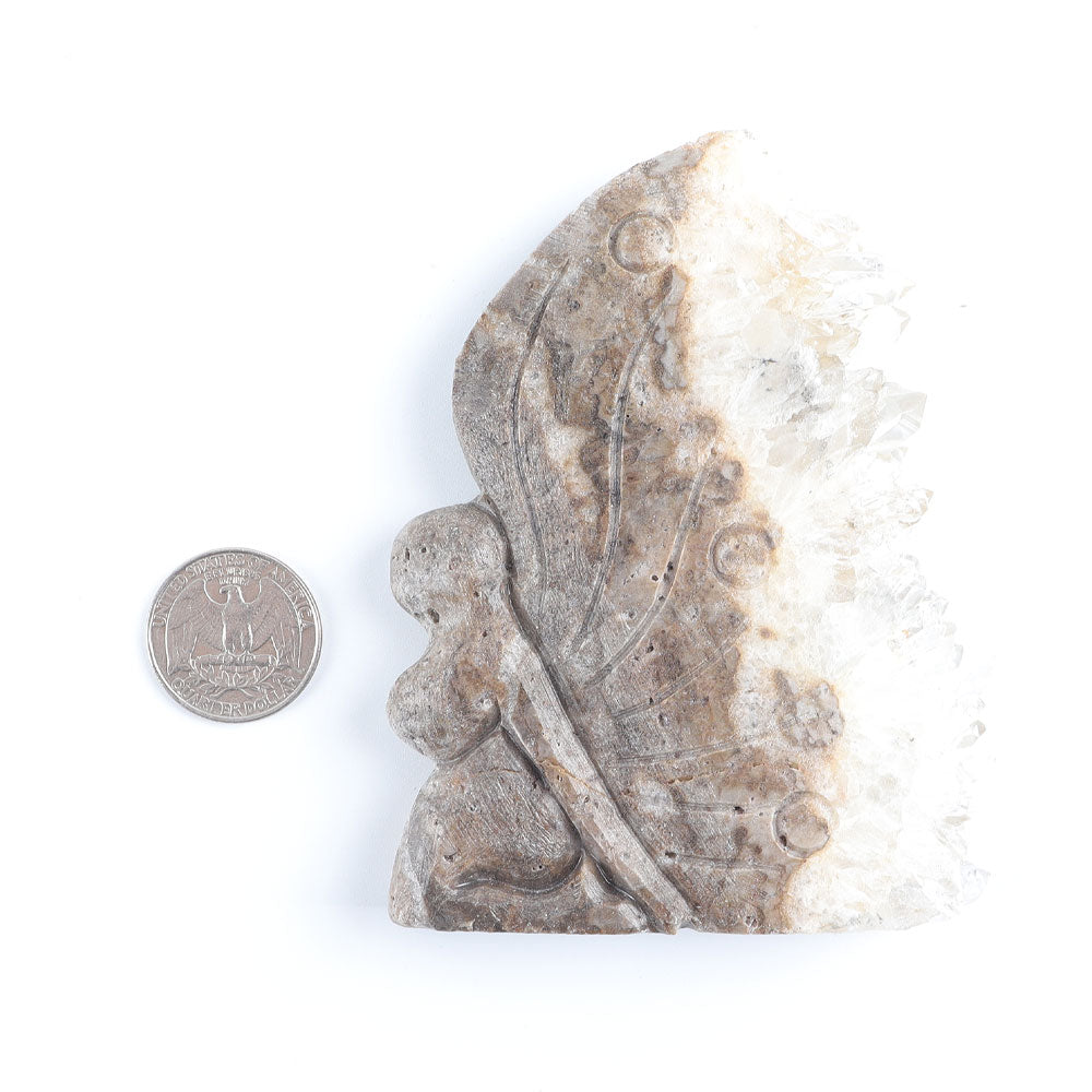 4-Inch Crystal Cluster Carving Fairy Stone